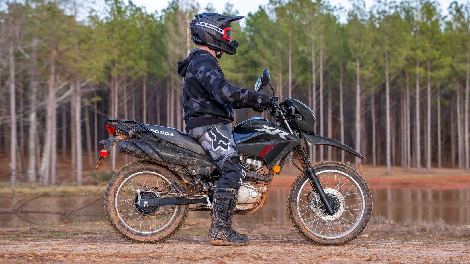 2025 Honda XR150L dual-sport motorcycle side profile view