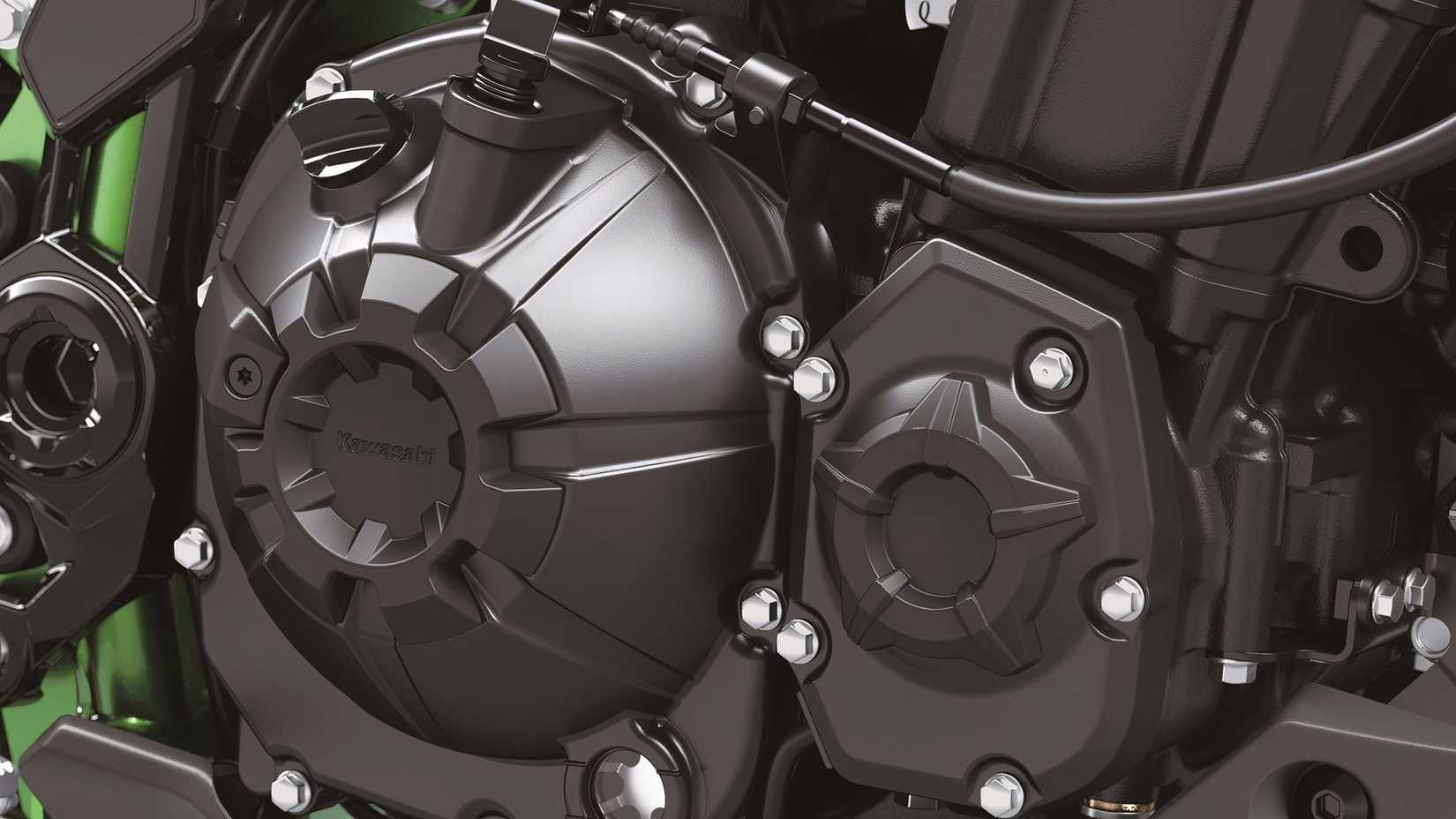 2025 Kawasaki Z900 engine close-up shot