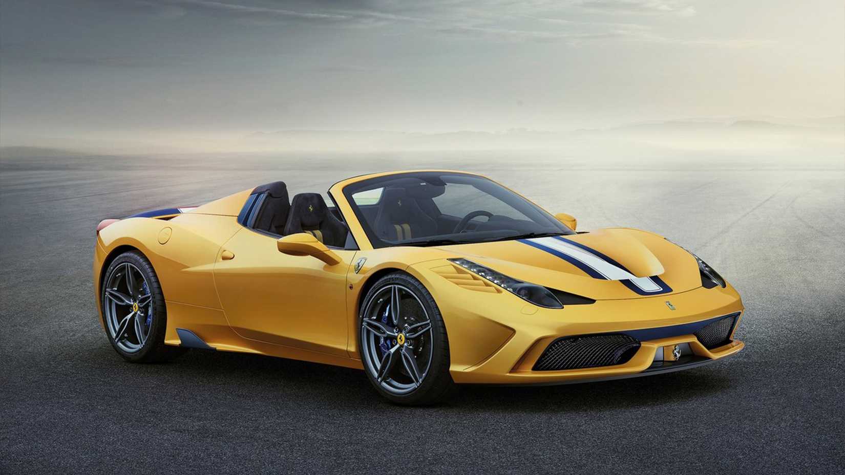Yellow Ferrari 458 Speciale Aperta 
