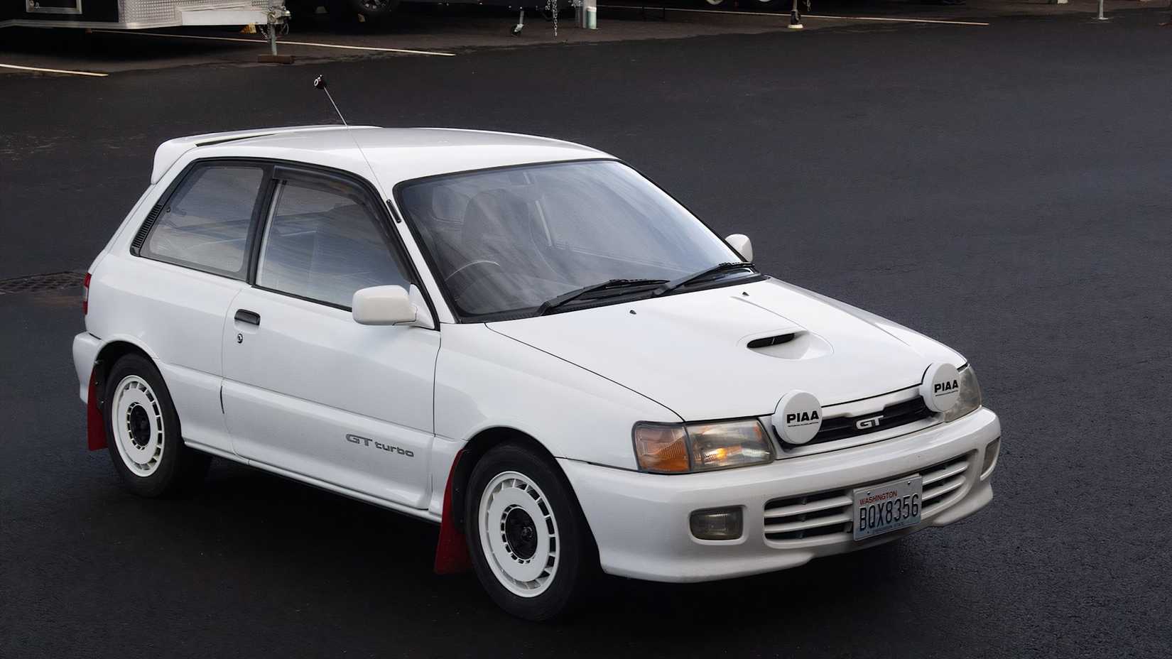 1992 Toyota Starlet GT Turbo in white parked