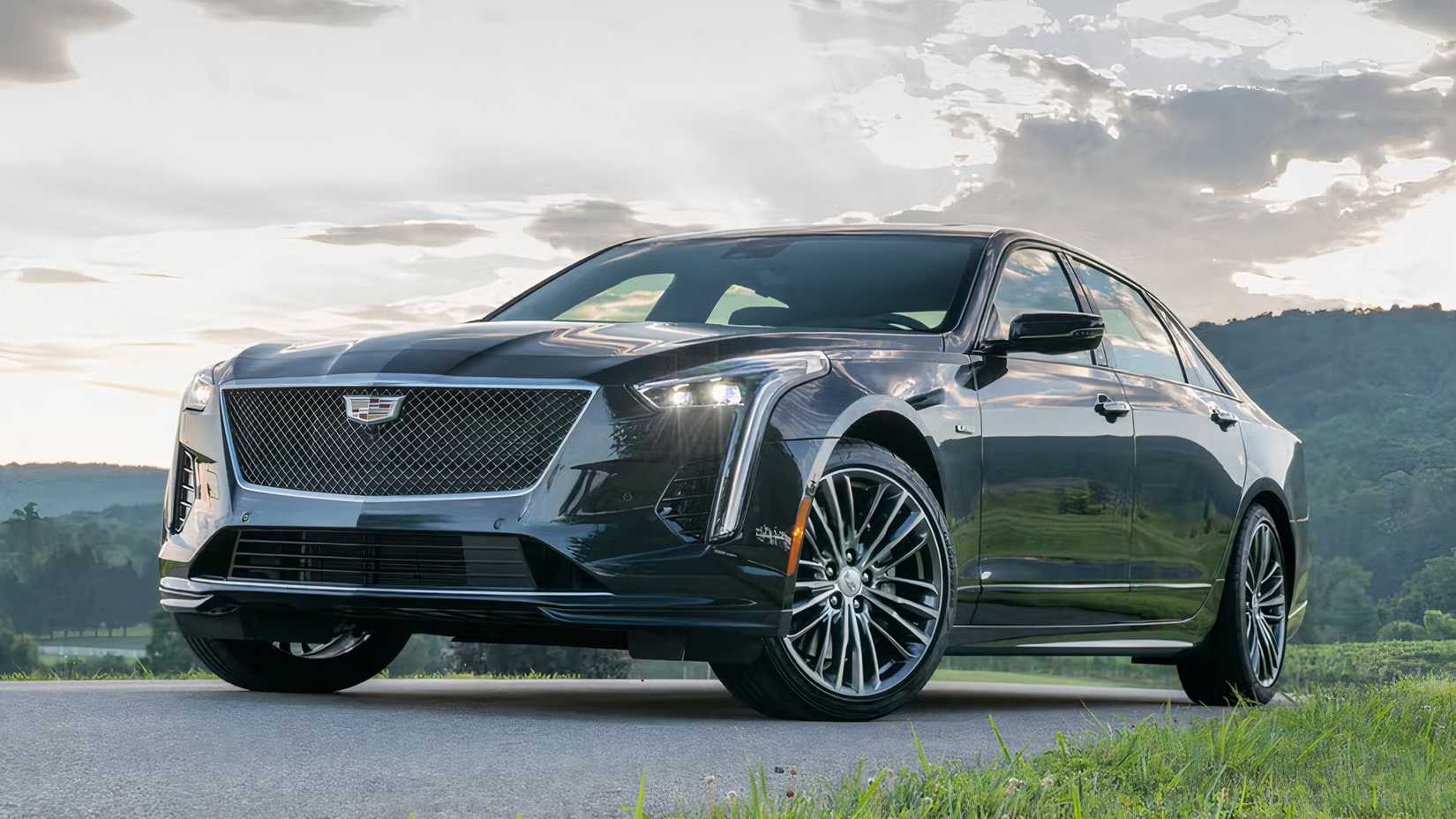 2020 Cadillac CT6-V in black posing on country road