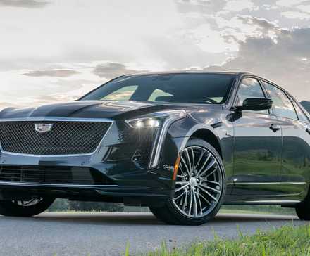 2020 Cadillac CT6-V in black parked on road