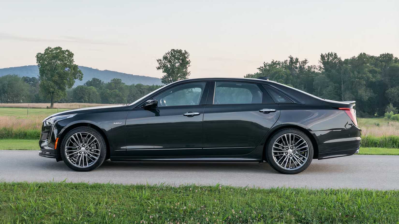 2020 Cadillac CT6-V in black posing on country road