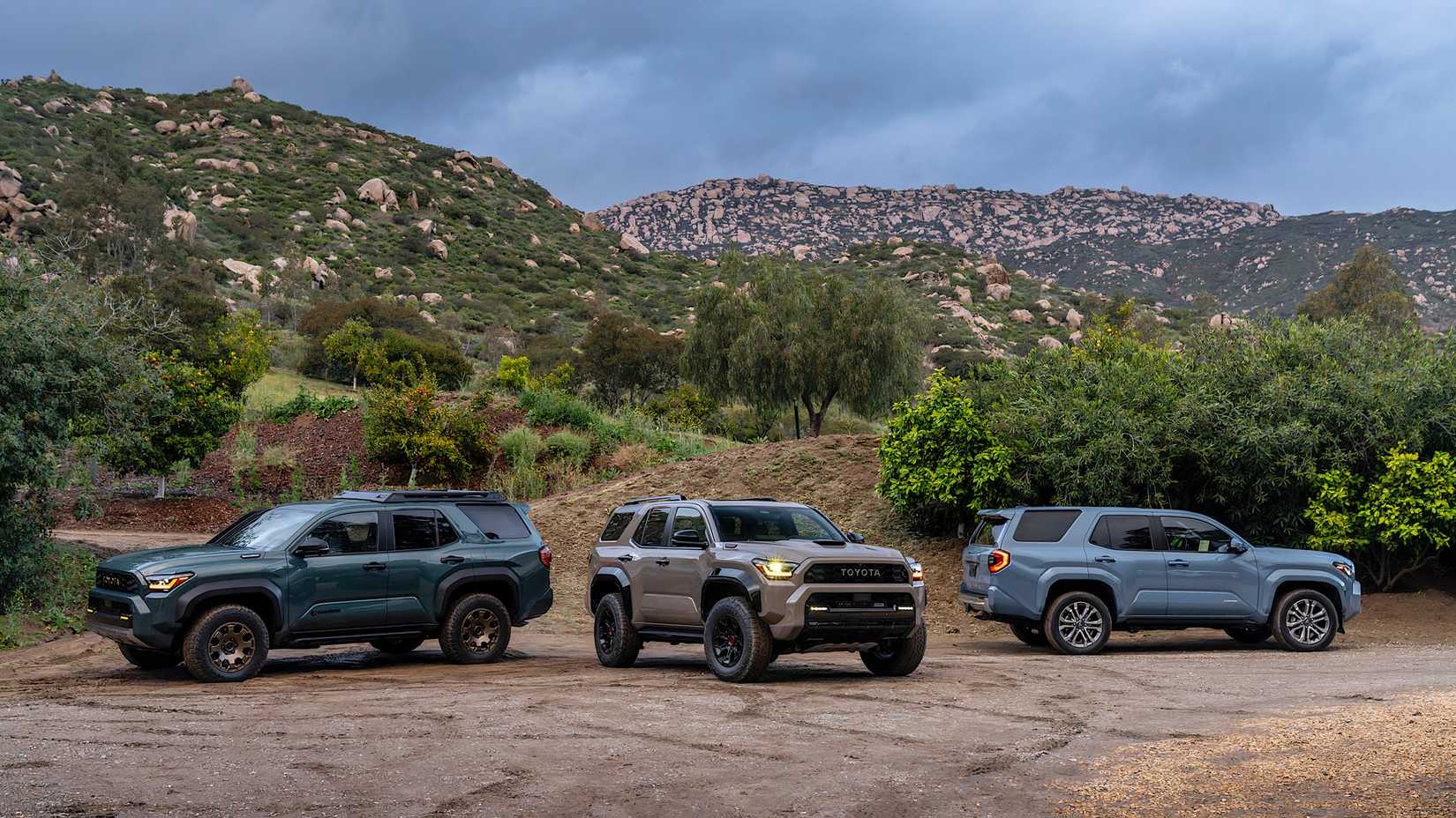 2025 Toyota 4Runner lineup parked off-road