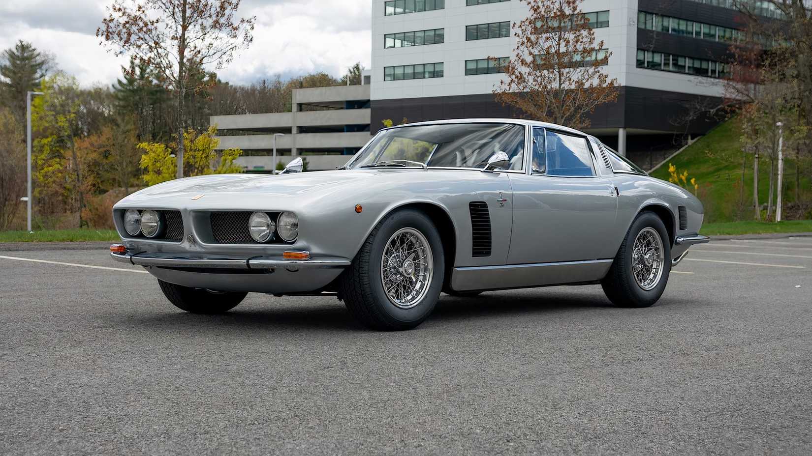 1967 Iso Grifo GL Series I in silver parked in parking lot