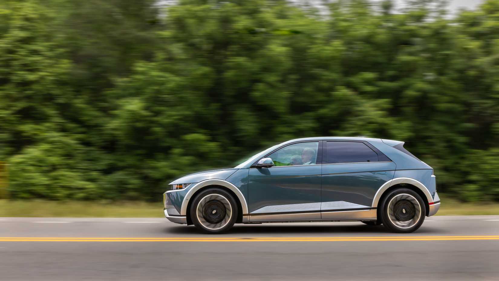 Driving 2025 Ioniq 5 exterior side profile