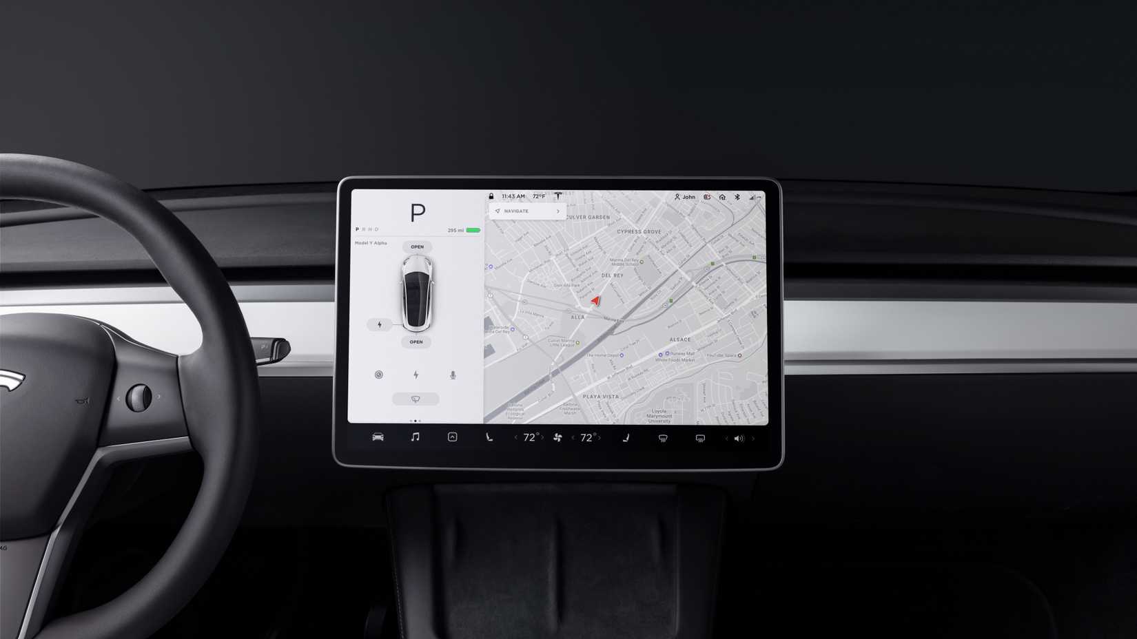 2024 Tesla Model Y Interior Front Multi-Media Screen