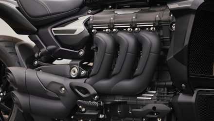 Biggest Triumph motorcycle engine today close-up shot