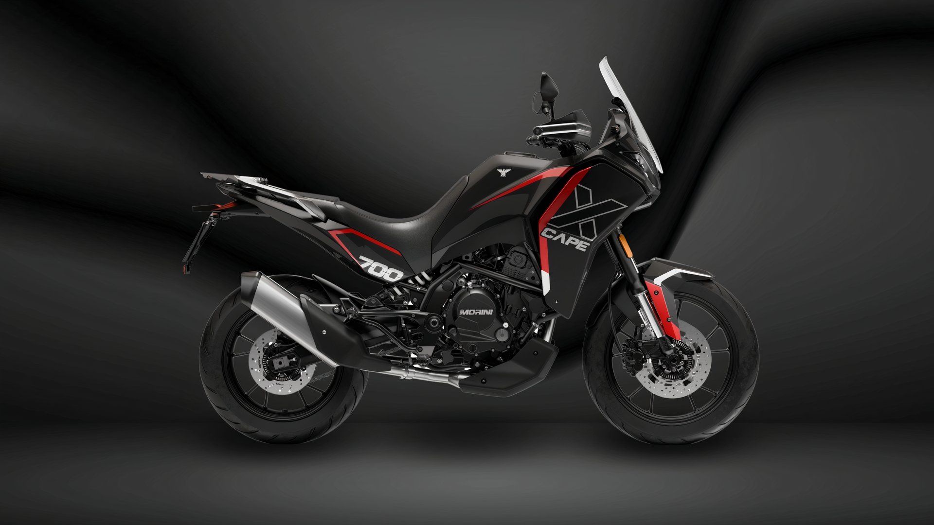 2025 Moto Morini X-Cape 700 in Black side profile view