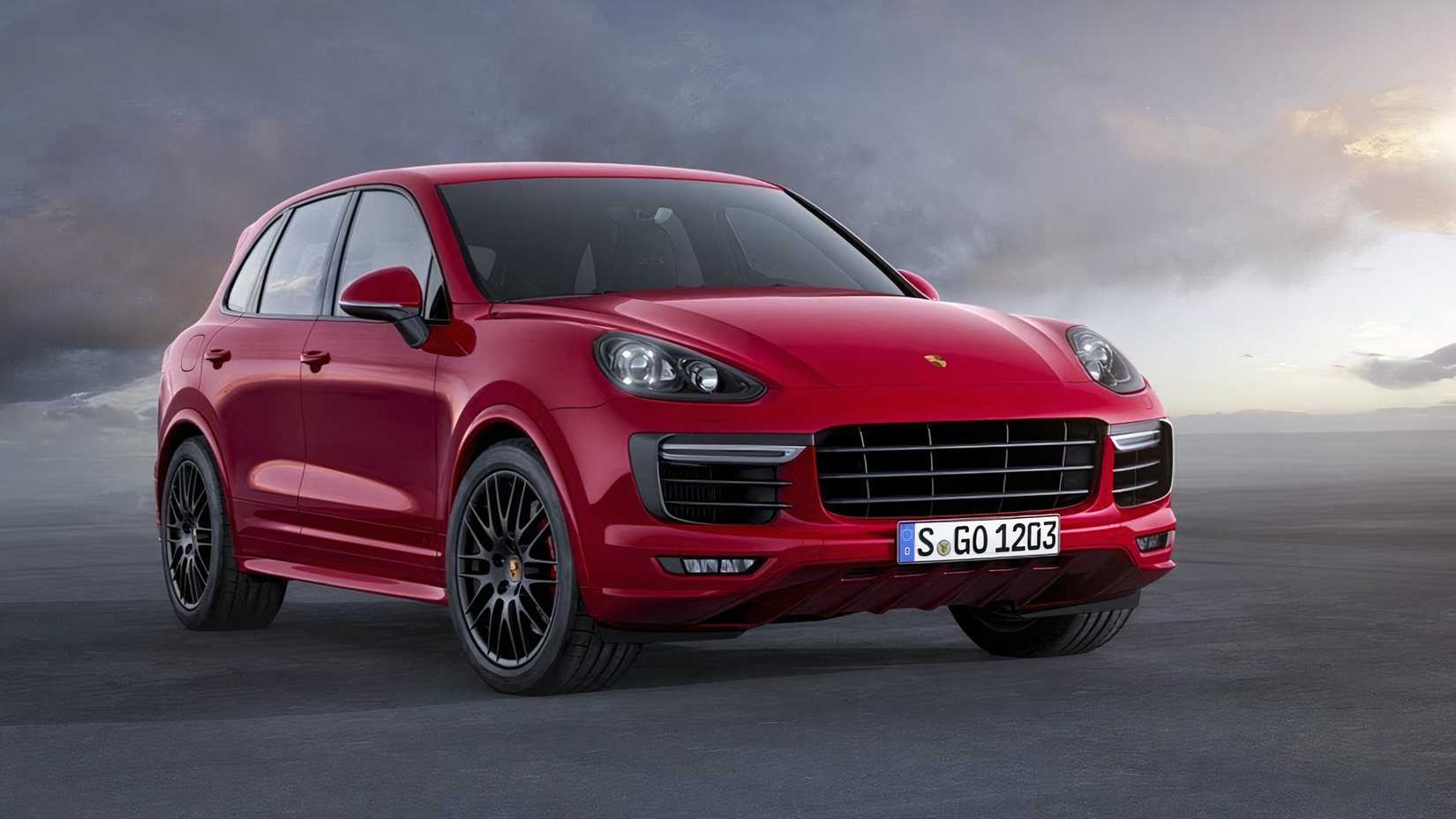2016 Porsche Cayenne Turbo parked in red