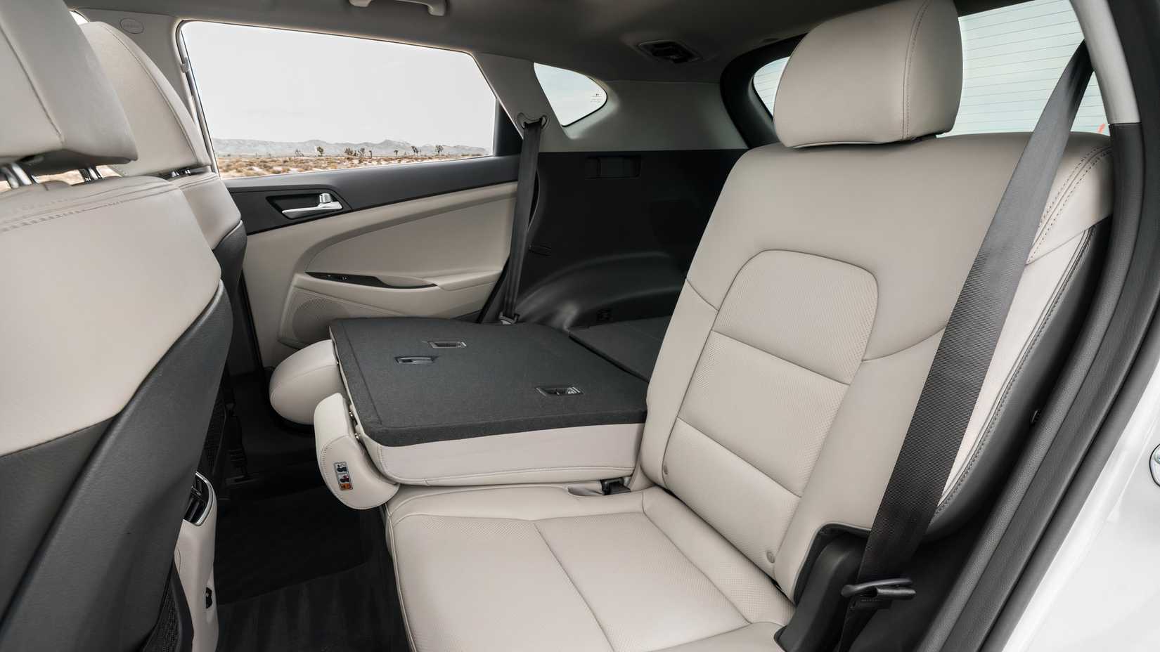 2020 Hyundai Tucson interior shot showing rear seat