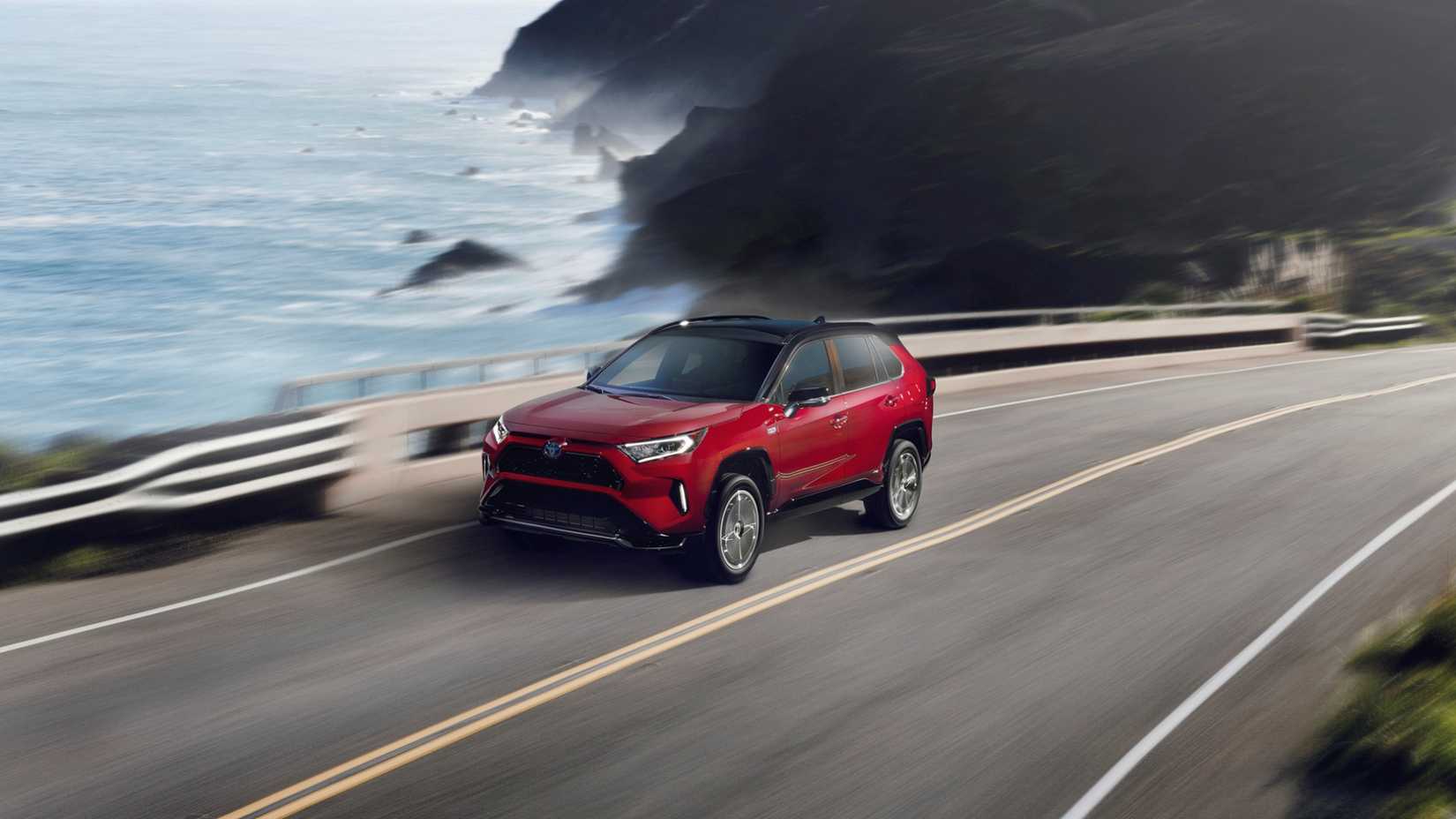 2021 Toyota RAV4 Prime Driving Front Three-Quarter