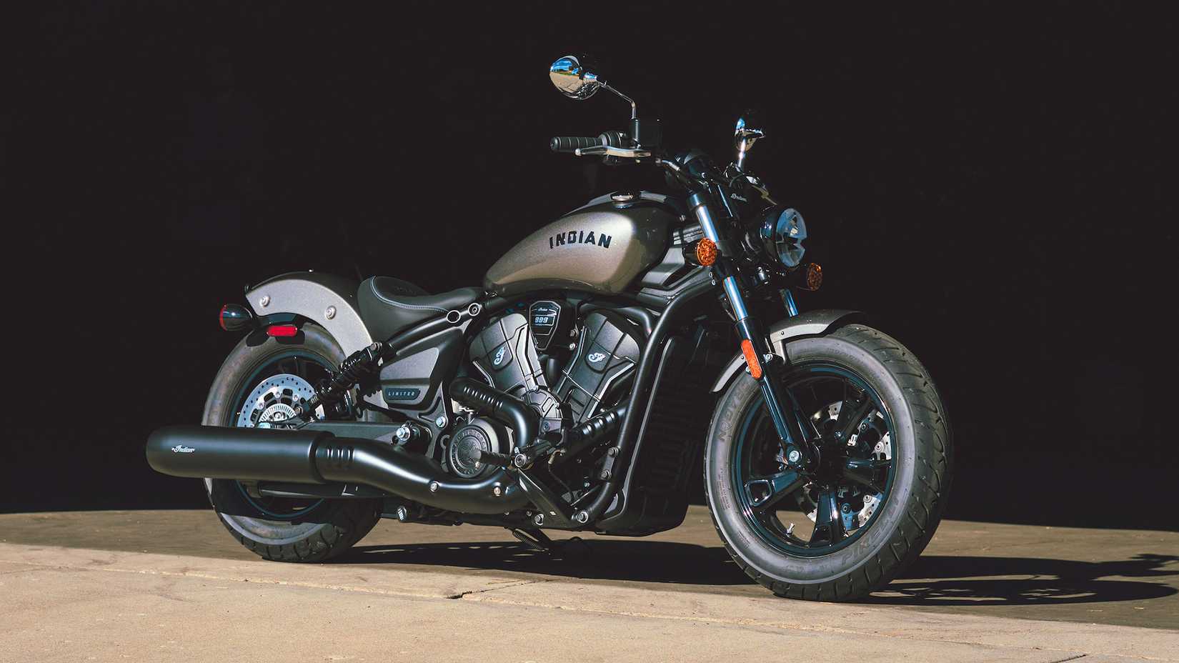 2025 Indian Scout Sixty Bobber static front quarter shot