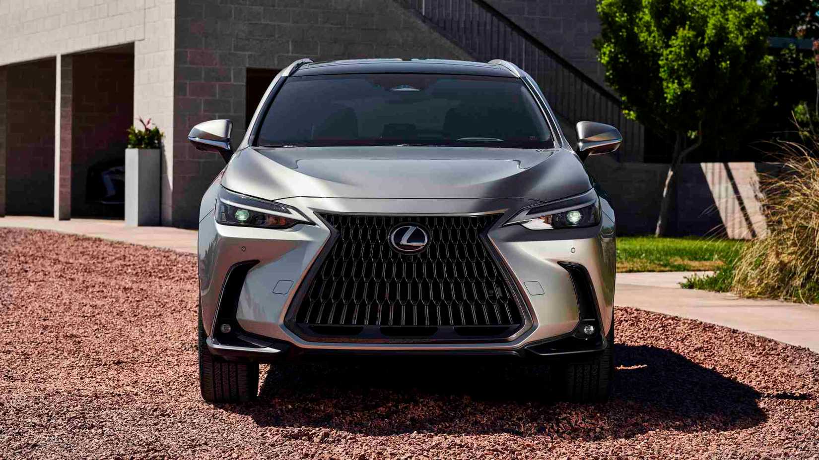 Silver Lexus NX 350h front