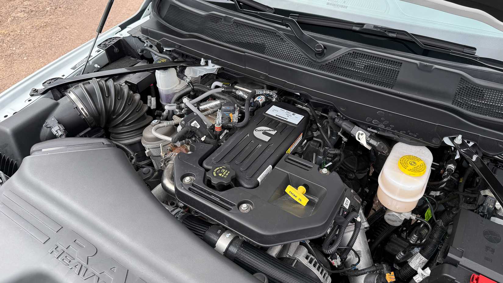 Close-up shot of 2025 Ram 2500 HD Cummins Engine
