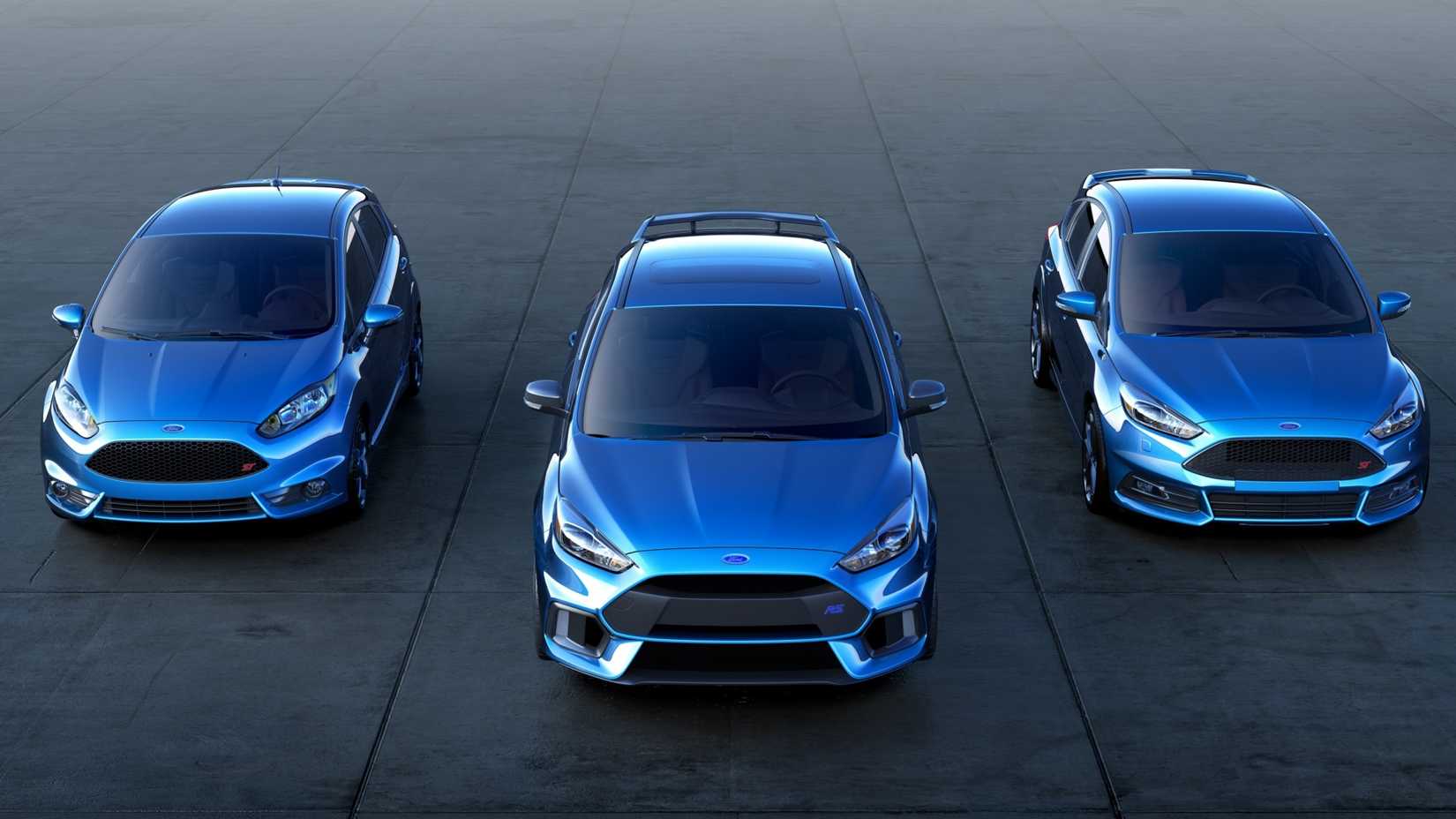 Ford Fiesta ST, Focus ST, and Focus RS Together