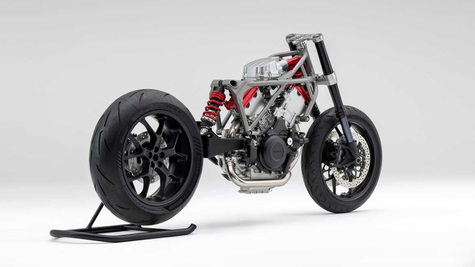New Honda V3 engine concept bike third quarter rear view
