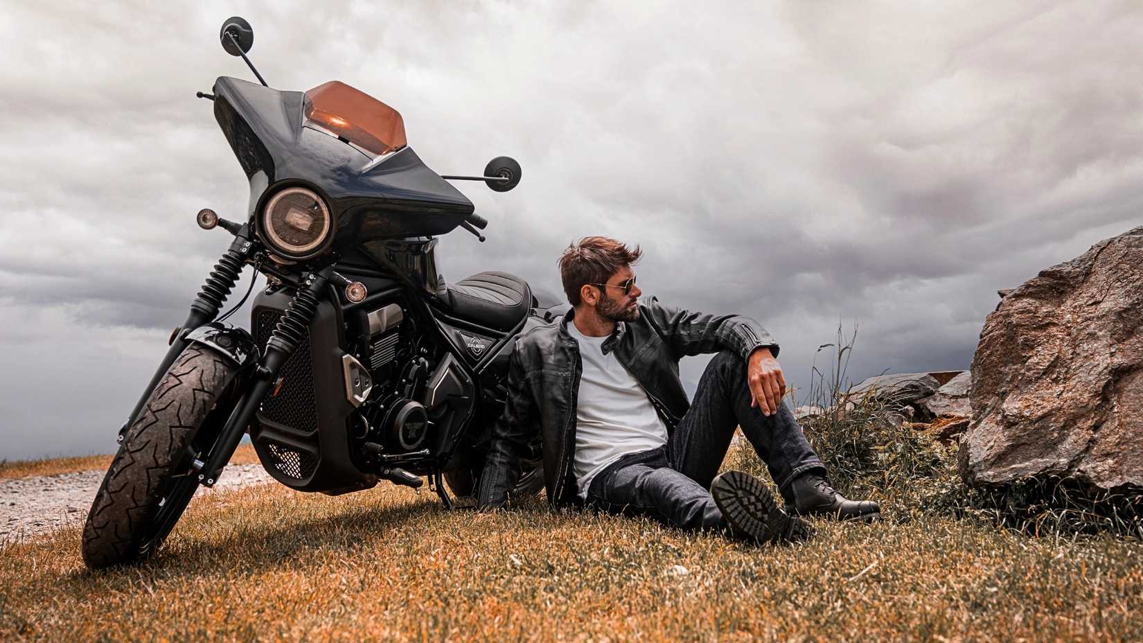 2025 Moto Morini Calibro Bagger cinematic shot