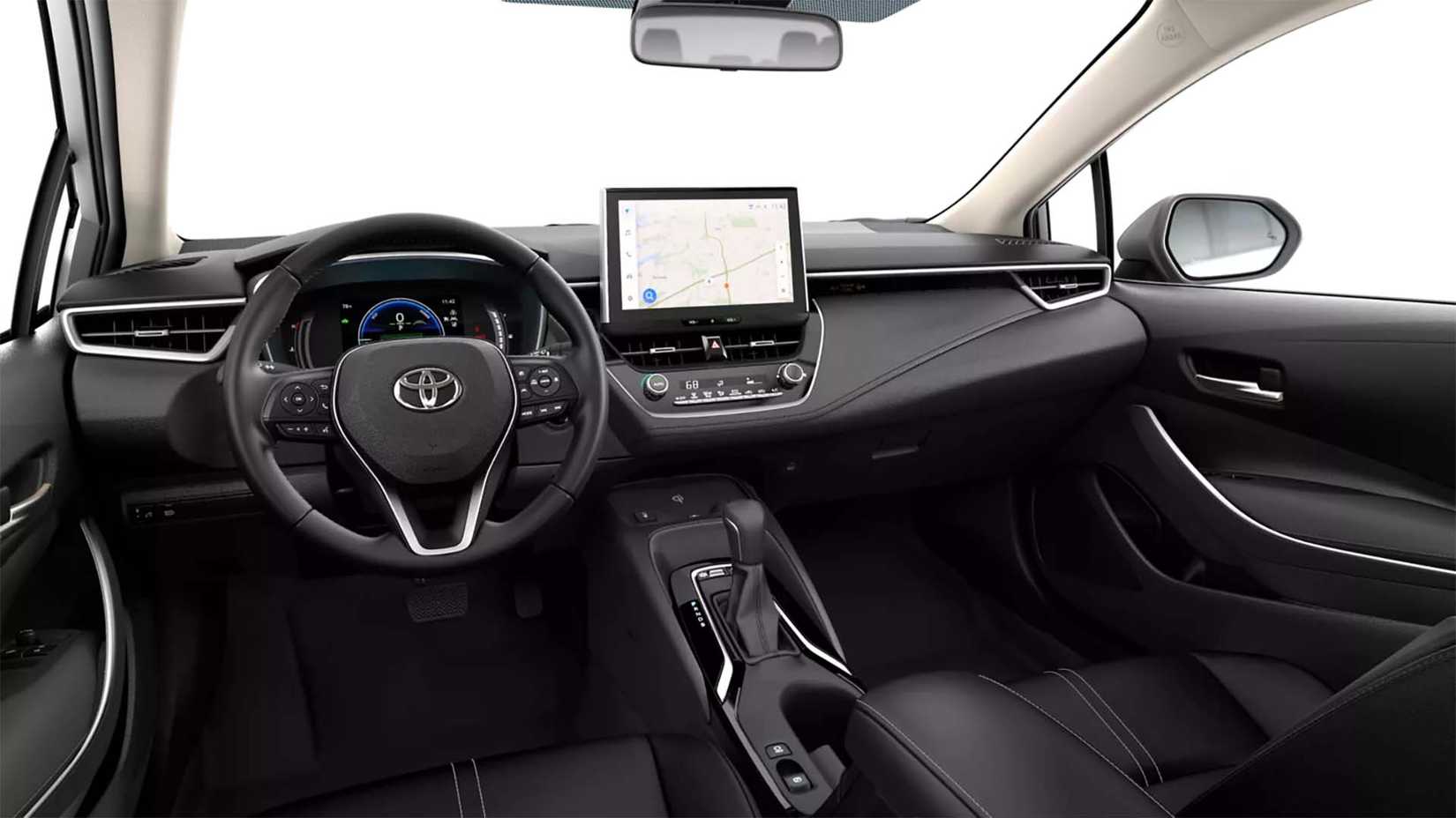 Interior de um Toyota Corolla Hybrid XLE 2025