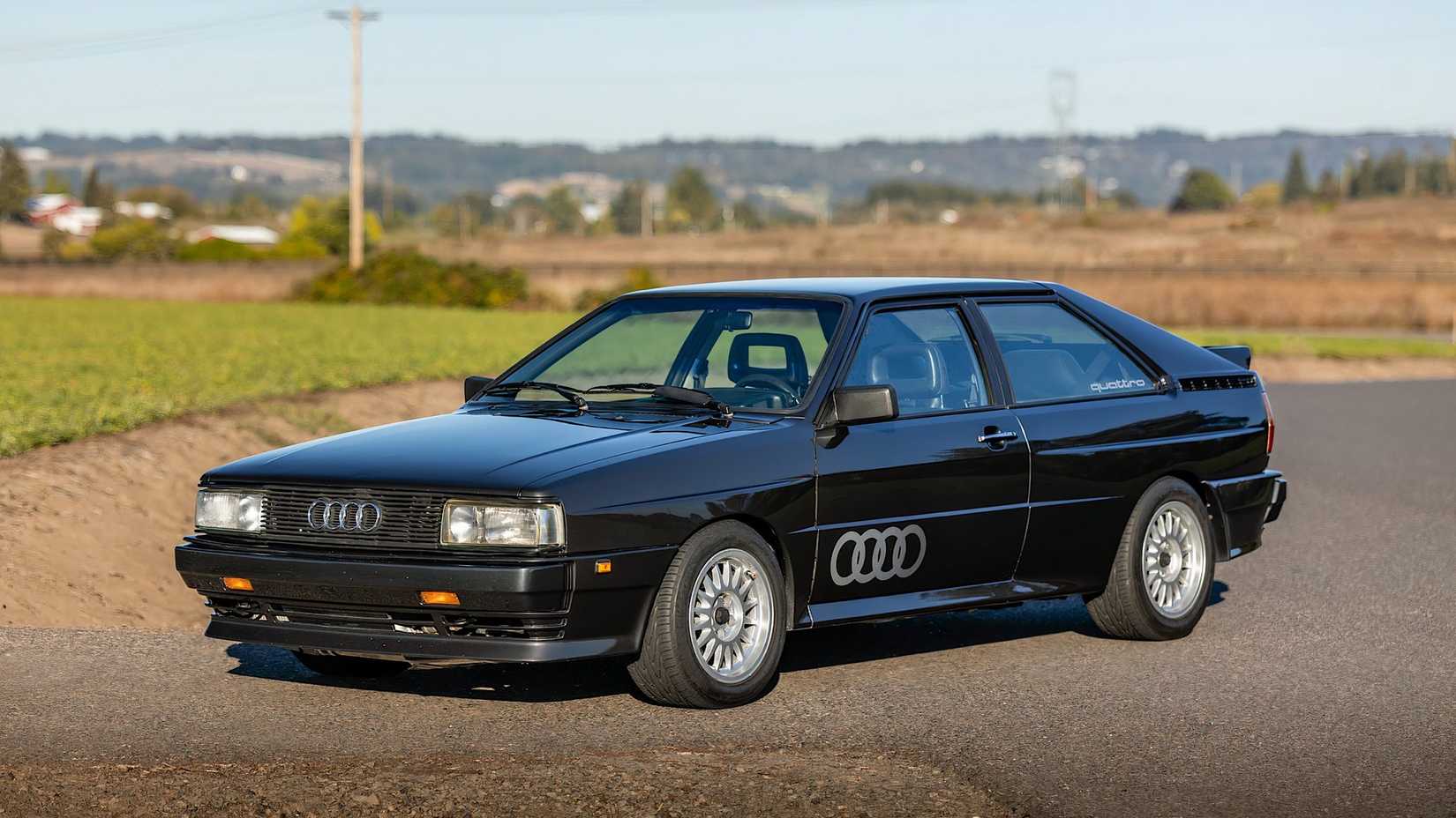 1985 Audi Quattro 20V in black parked
