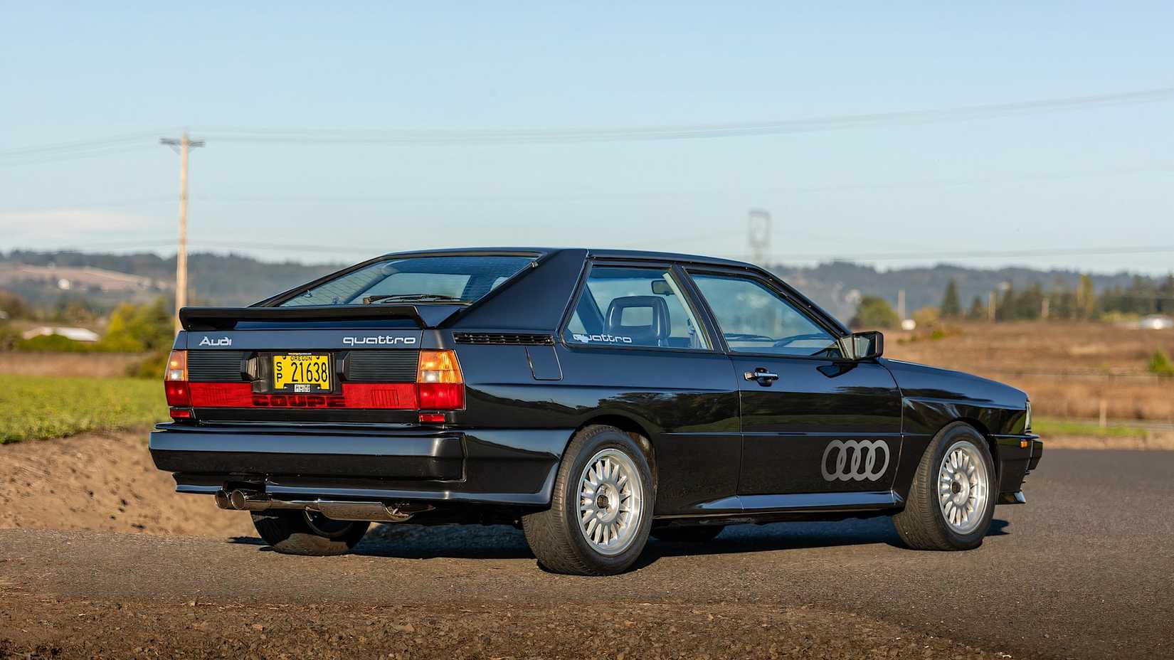 1985 Audi Quattro 20V in black parked