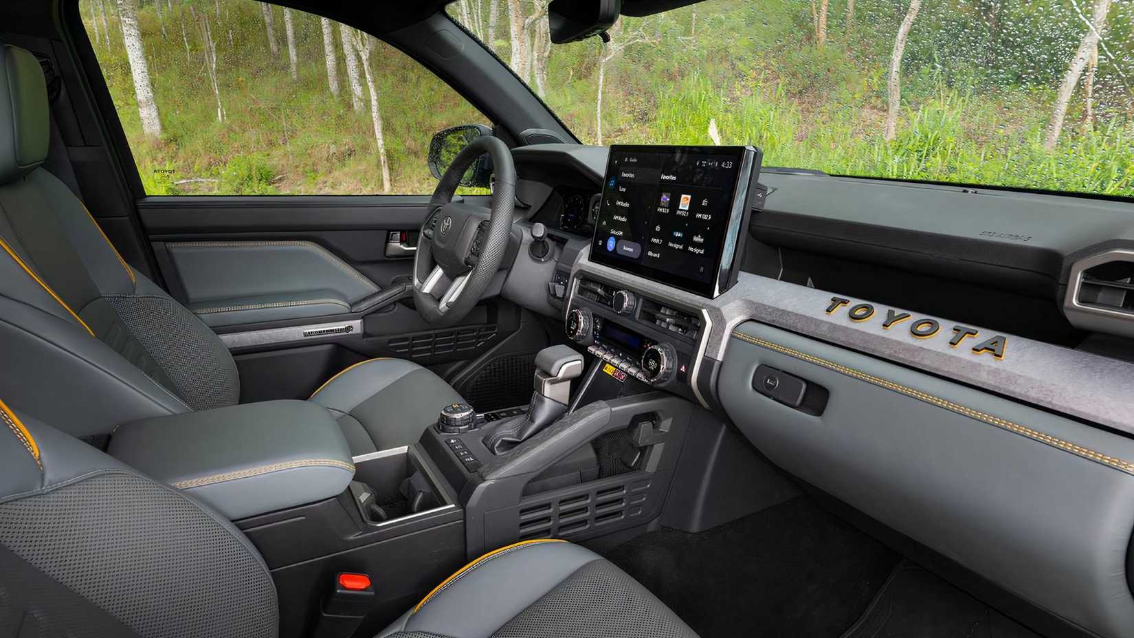 2025 Toyota Tacoma Trailhunter interior showing front cabin