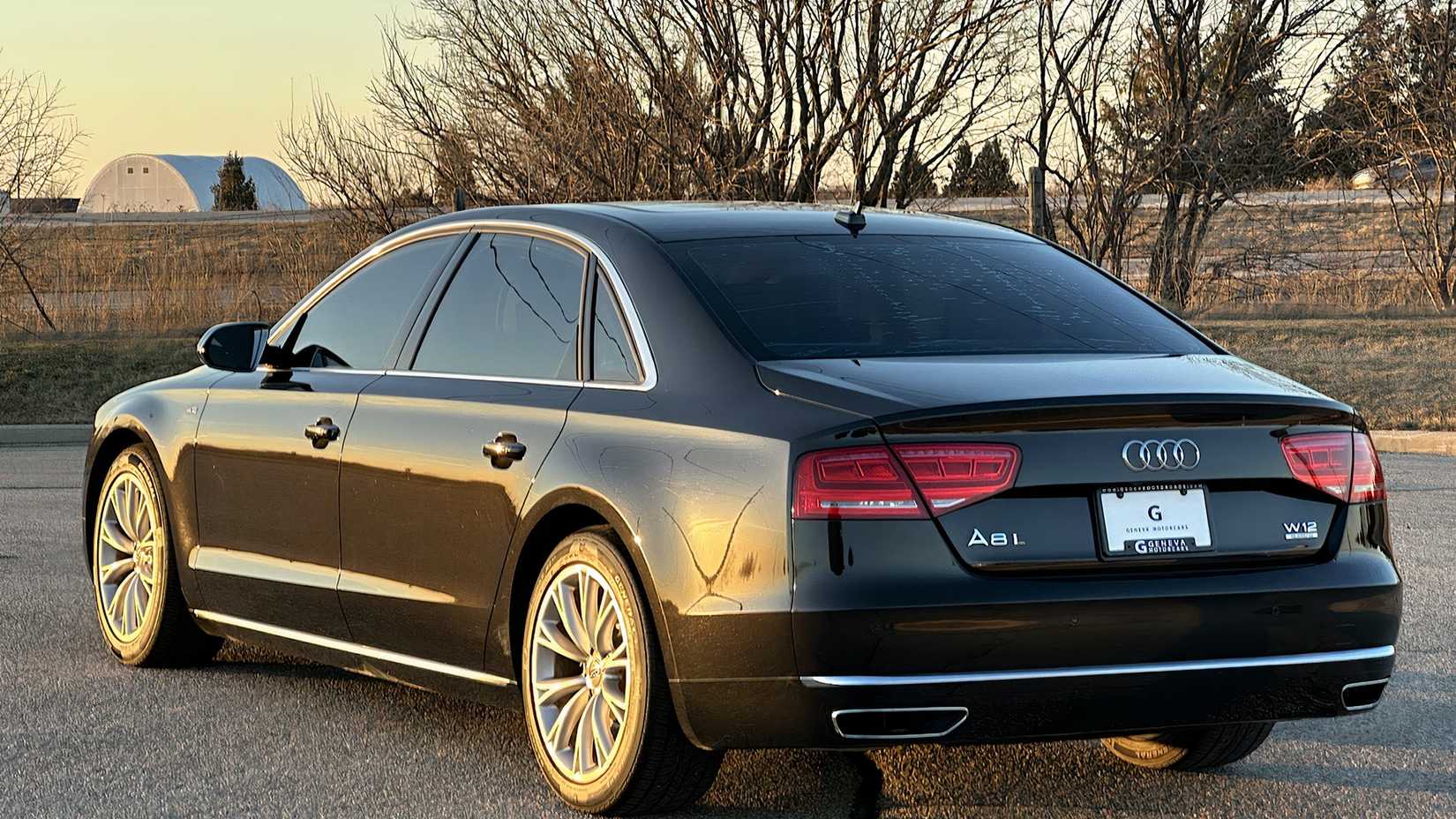2012 Audi A8L W12 in black parked