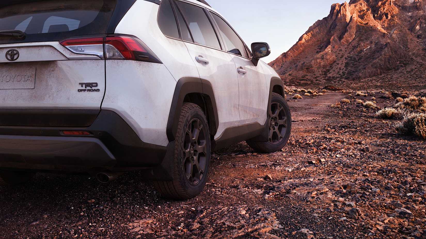 2020 Toyota RAV4 TRD PRO in white parked off-road