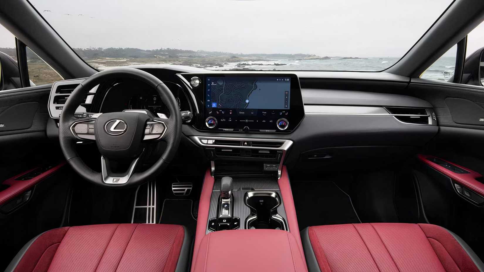 2025 Lexus RX 500h F SPORT Performance interior showing front seats, dashboard, and controls