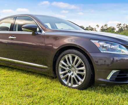 2014 Lexus LS460 parked on grass