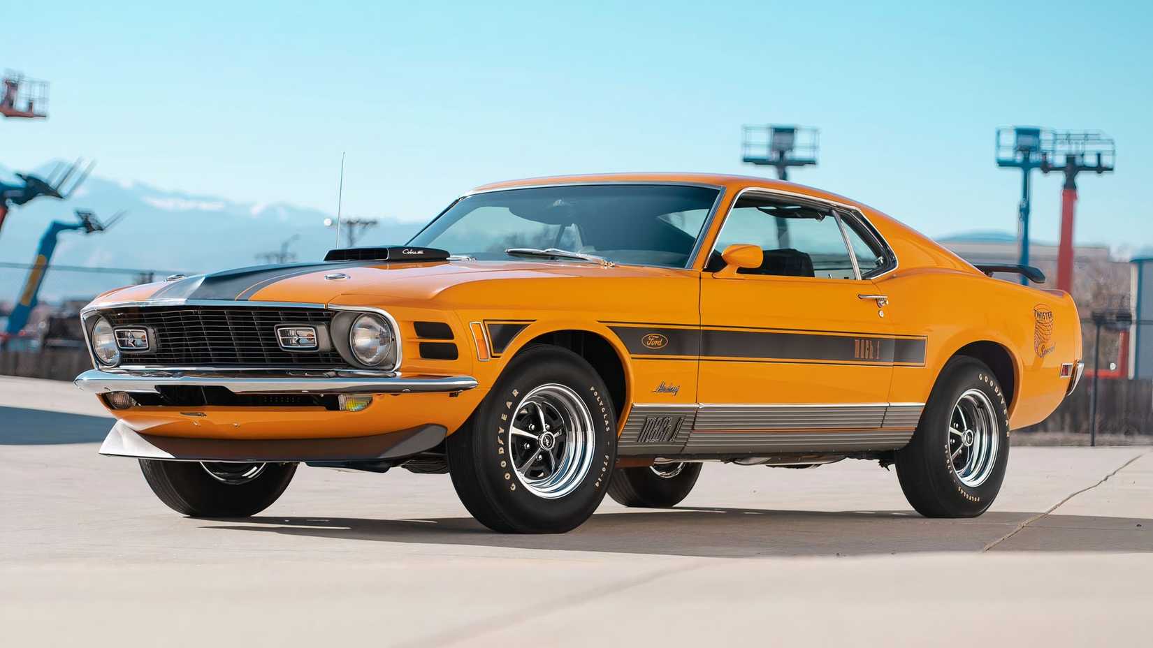 3/4 side view of 1970 Ford Mustang Mach 1 Twister Special