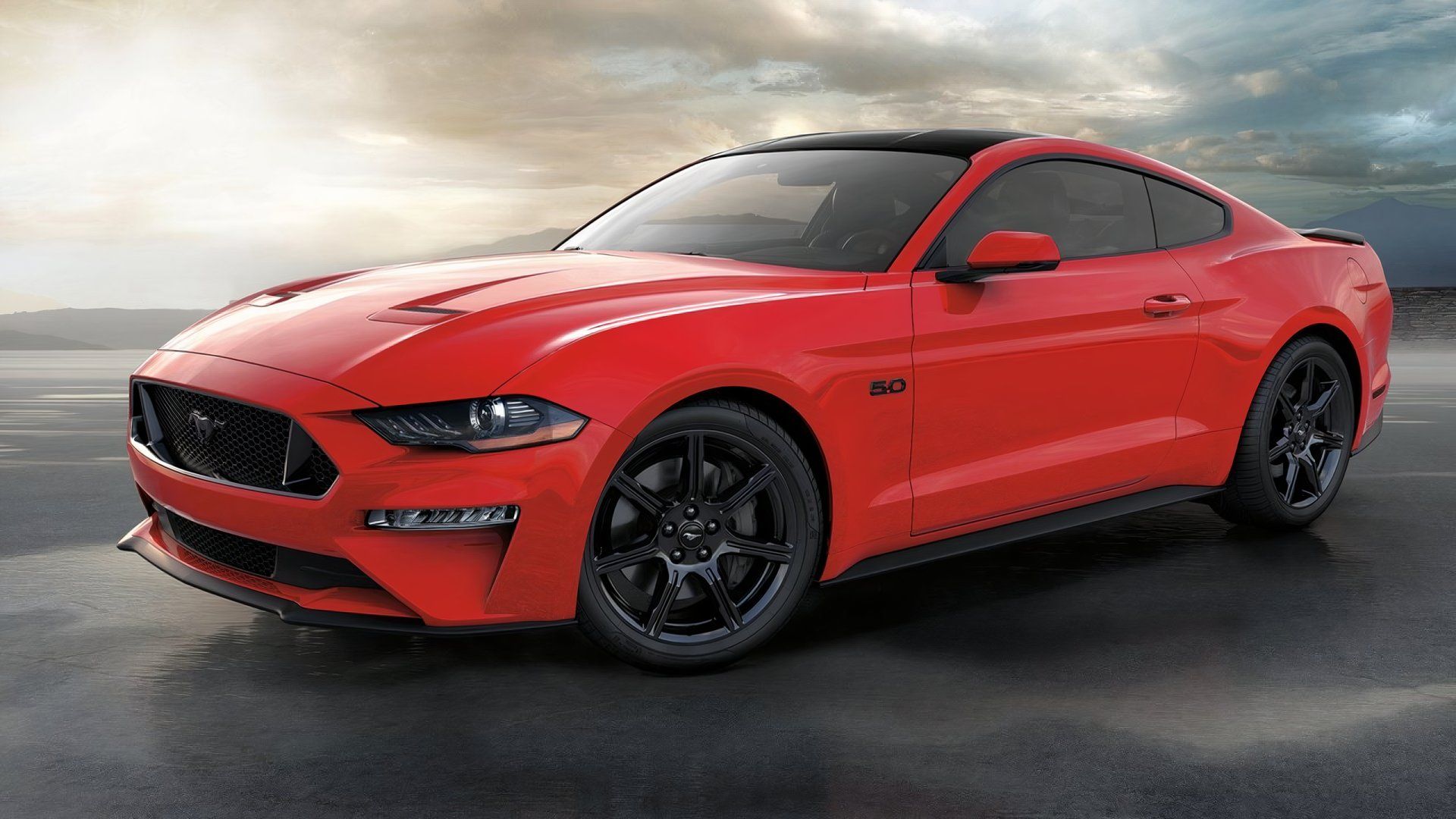 2018 Ford Mustang GT, front 3/4