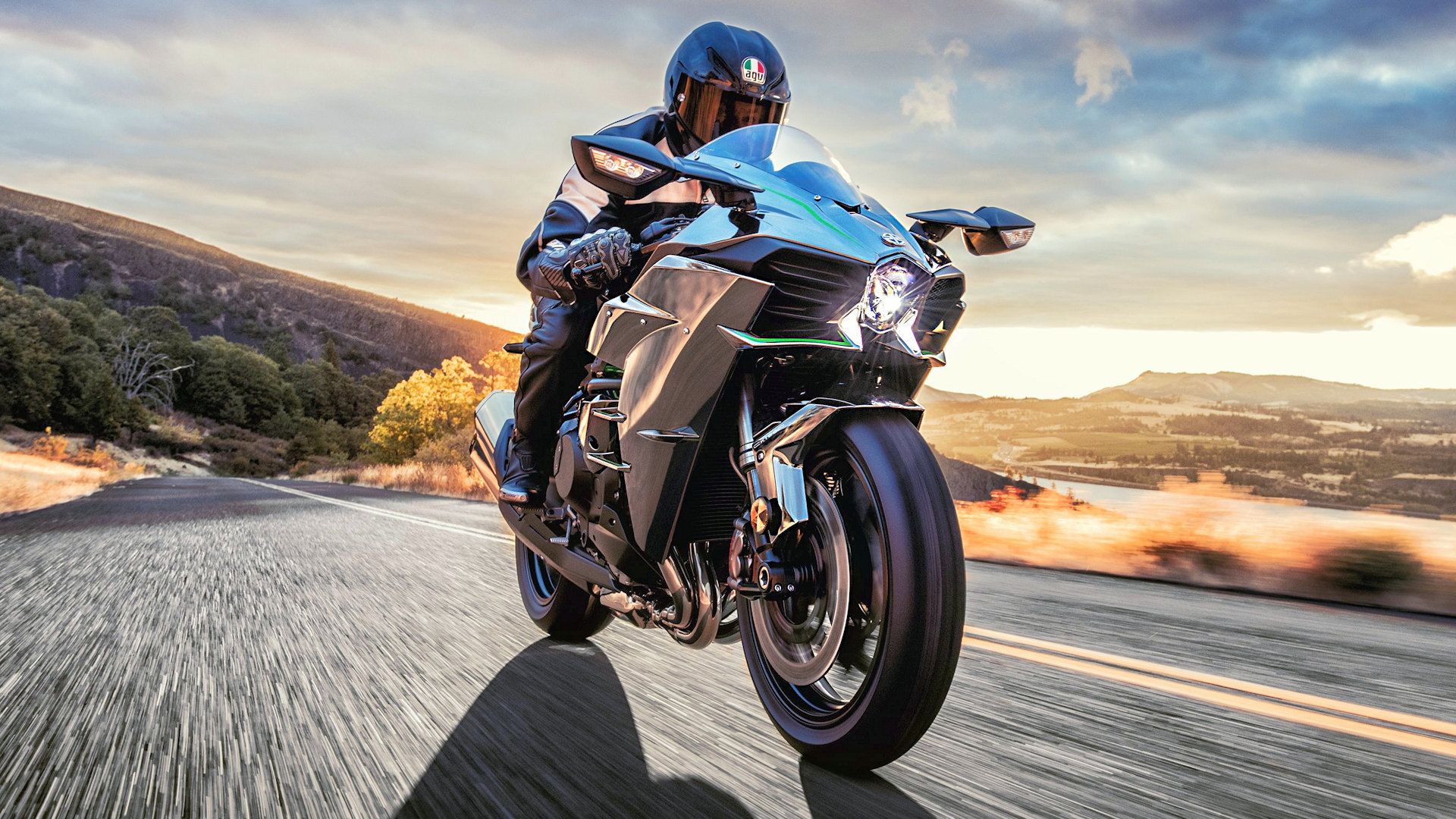 Rider on a 2024 Kawasaki Ninja H2