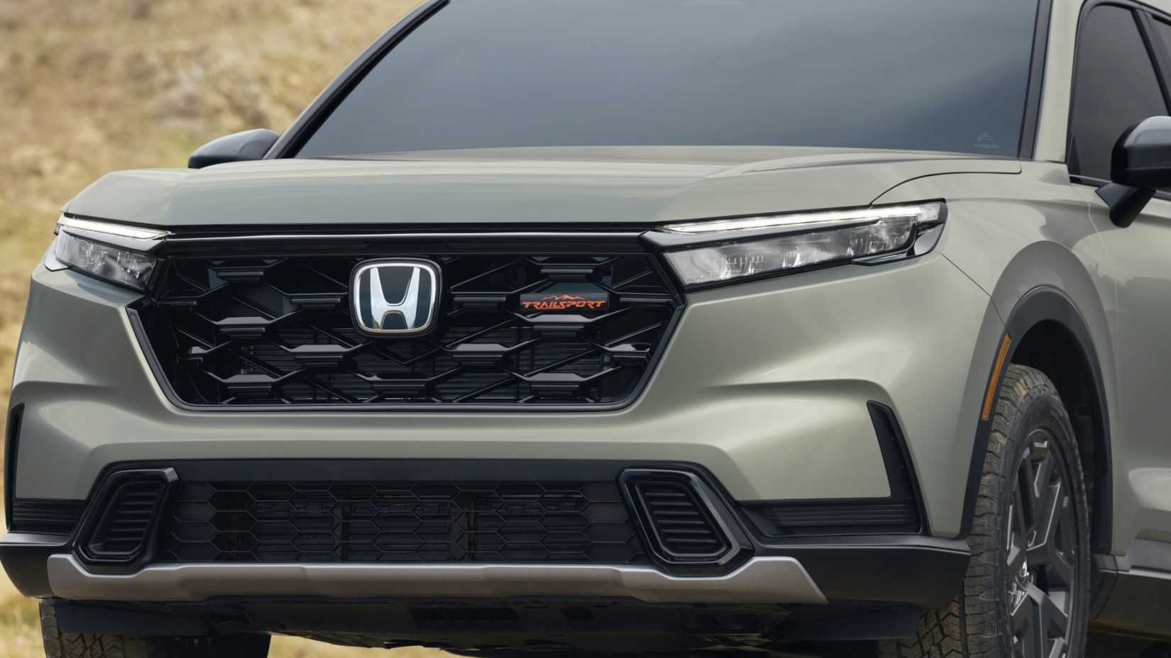 Detalhe dianteiro híbrido do Honda CR-V TrailSport 2026