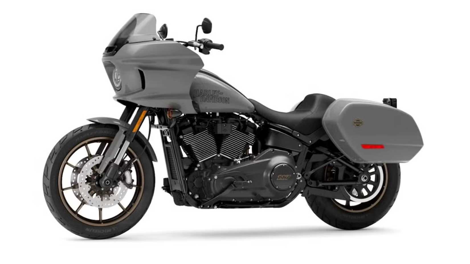 A studio shot of the 2022 Harley-Davidson Low Rider ST in Gunship Gray