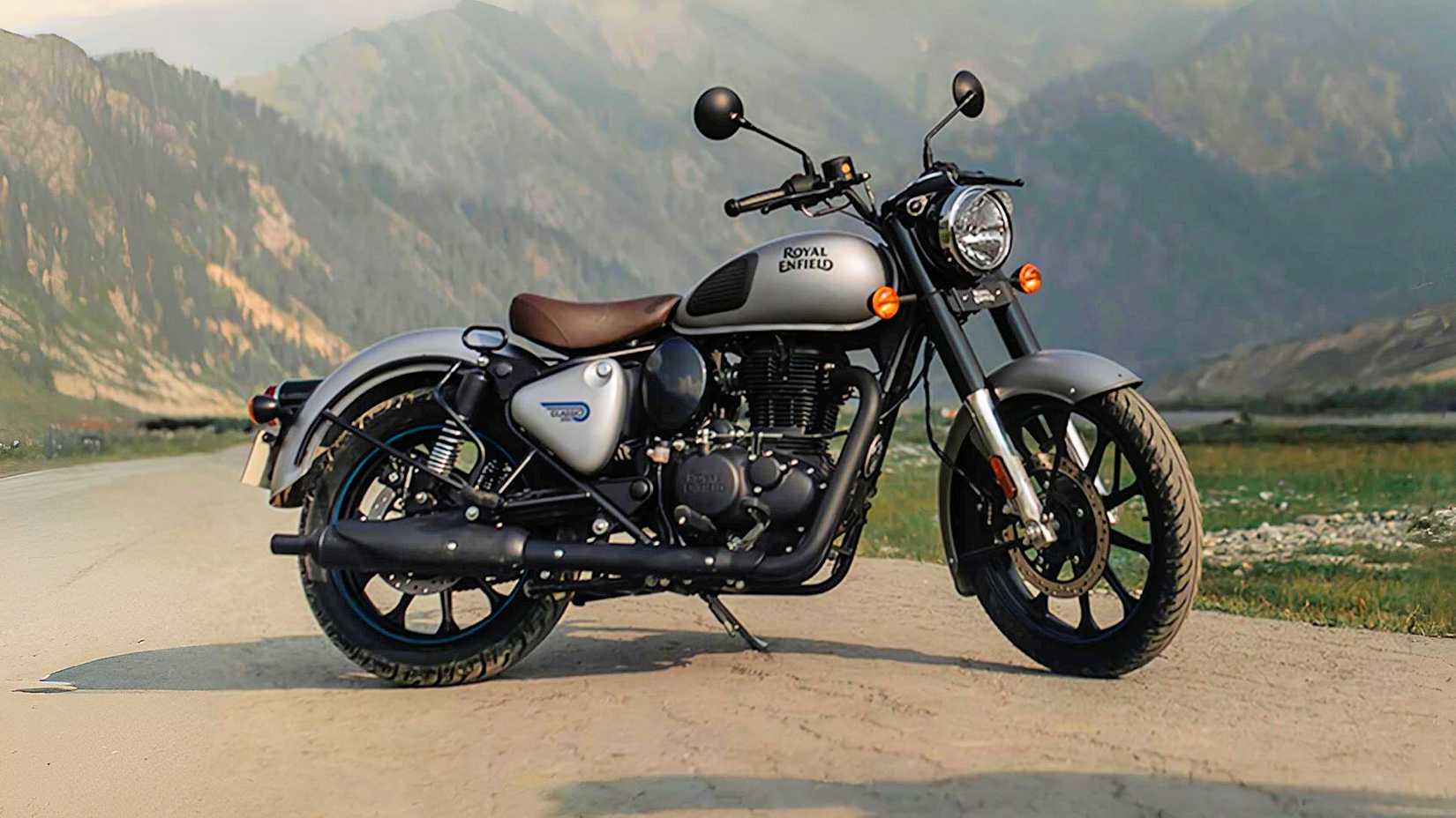 2023 Royal Enfield Classic 350 static profile shot with alloy wheels