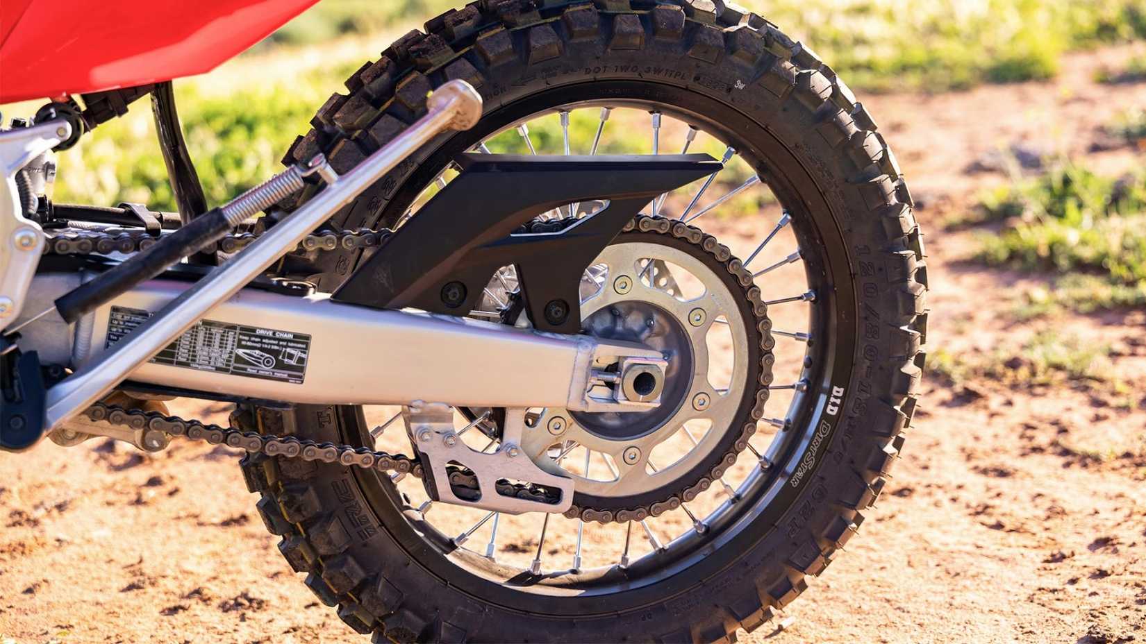 Honda CRF450RL dual-sport 18-inch rear wheel and standard side stand