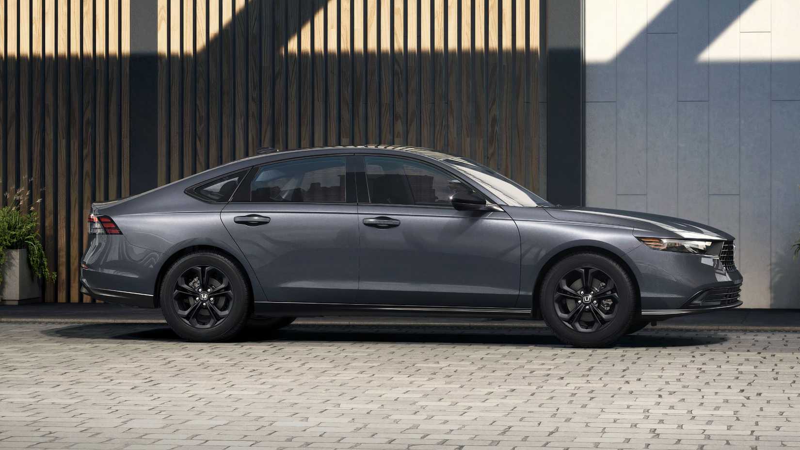 Side profile shot of a grey 2025 Honda Accord SE