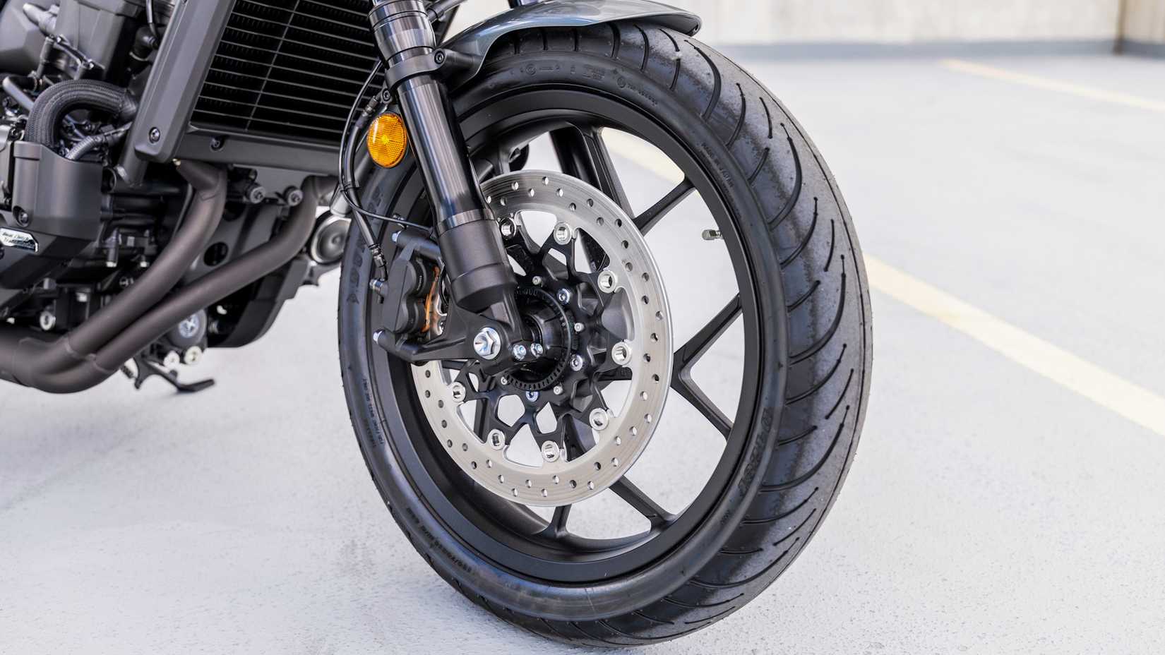 2025 Honda Rebel 1100T front wheel close-up detail