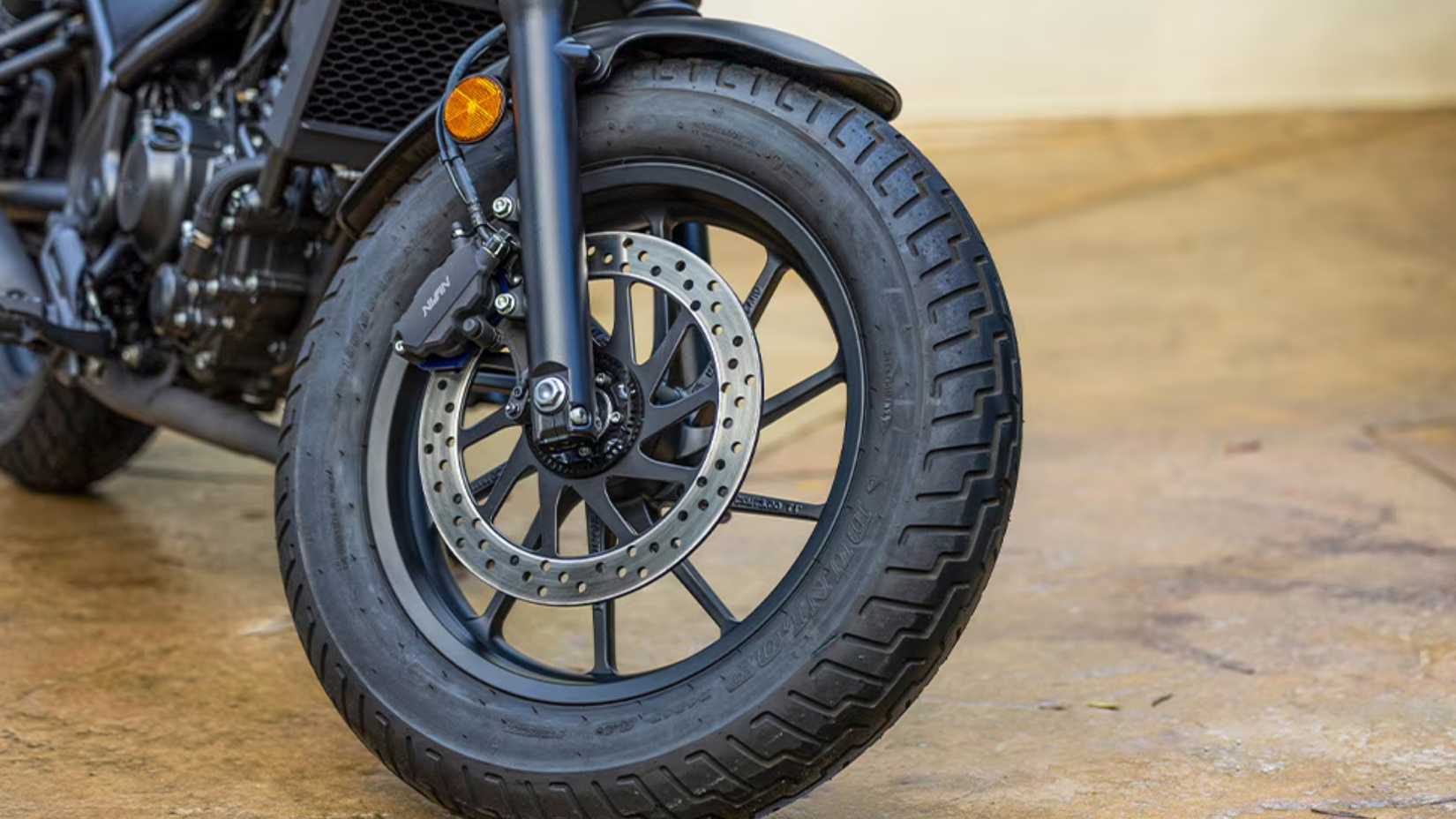 2025 Honda Rebel 300 front wheel close up