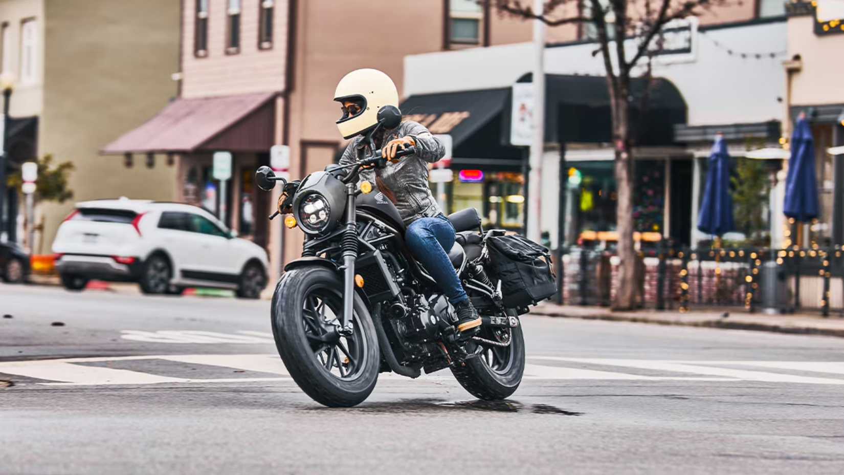 2025 Honda Rebel 300 with a rider 
