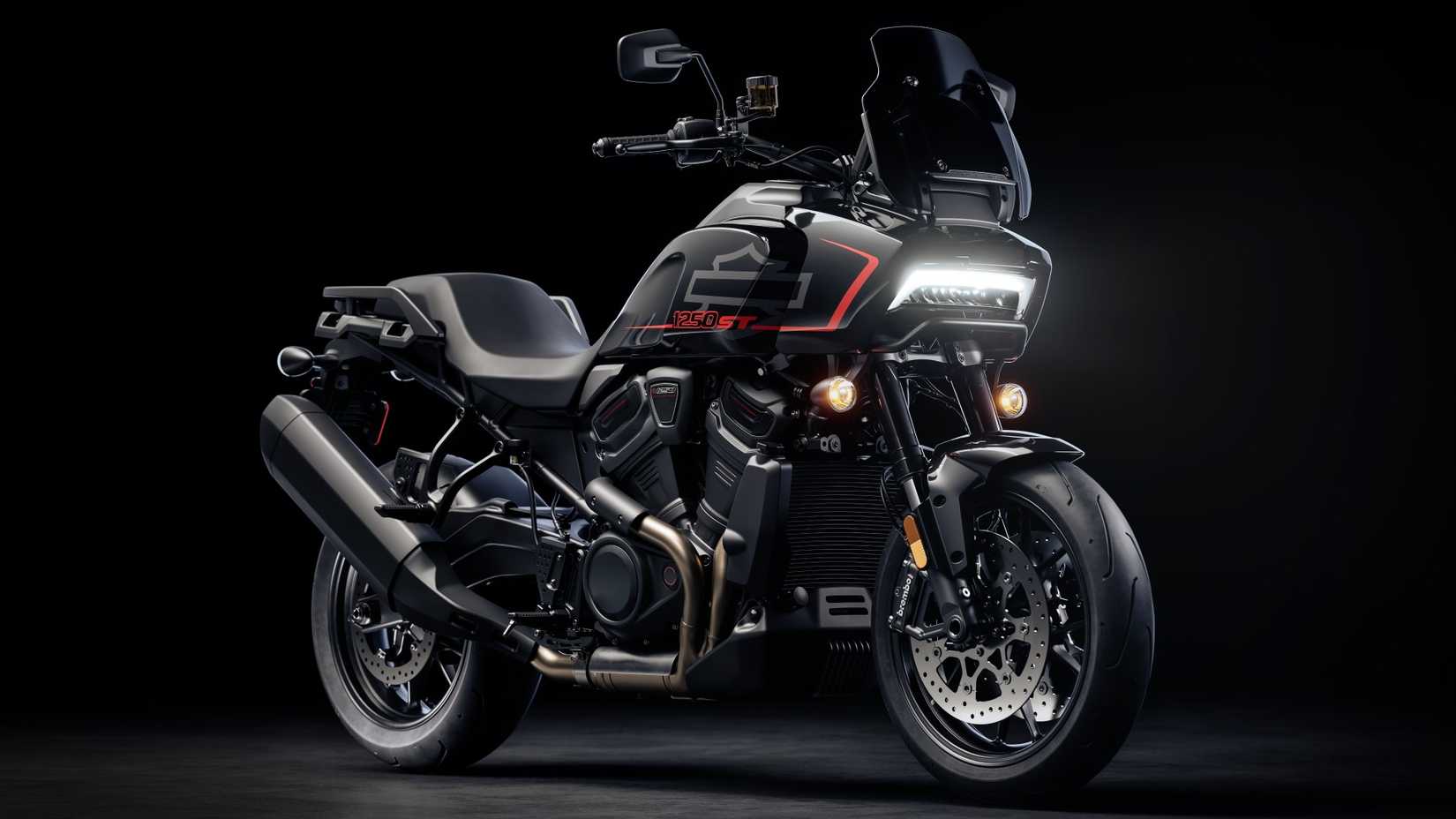 2025 Harley-Davidson Pan America 1250 ST studio shot front third quarter view