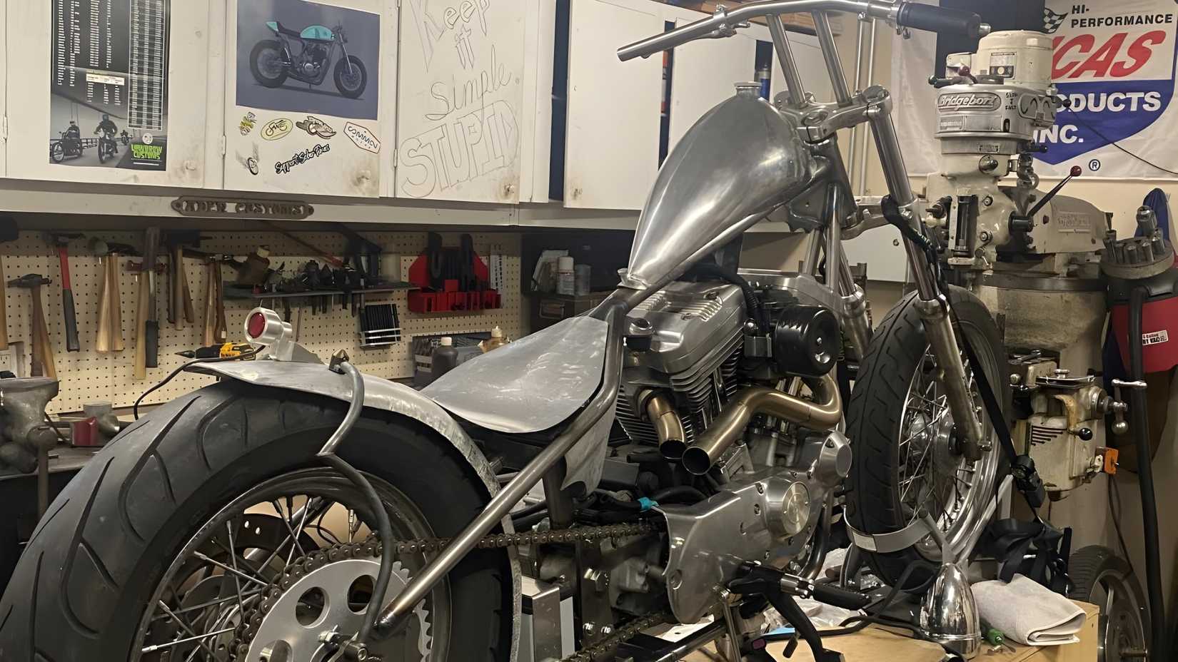 Custom Harley-Davidson Sportster Chopper construction process