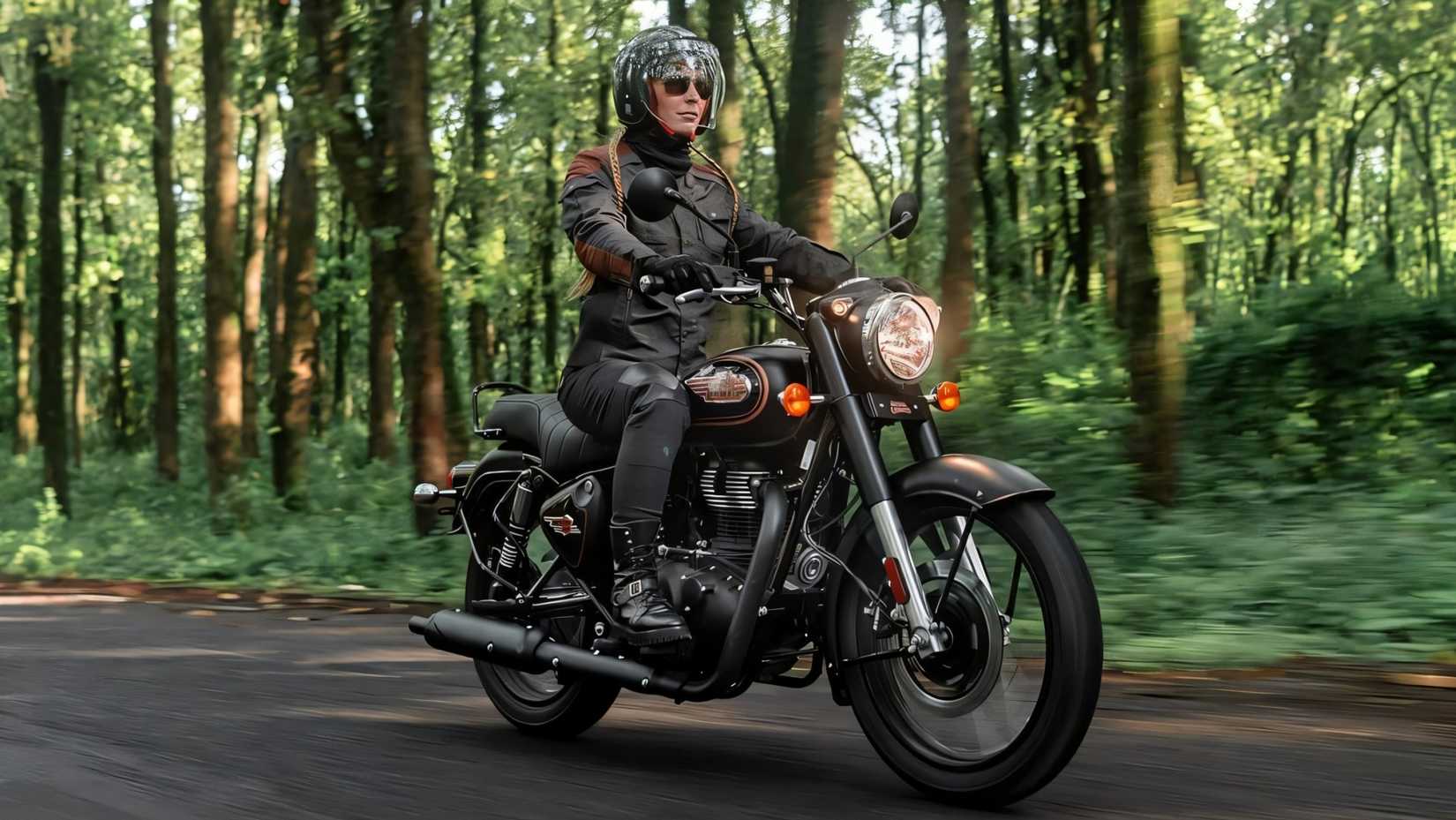 2025 Royal Enfield Bullet 350 Riding In The Forest