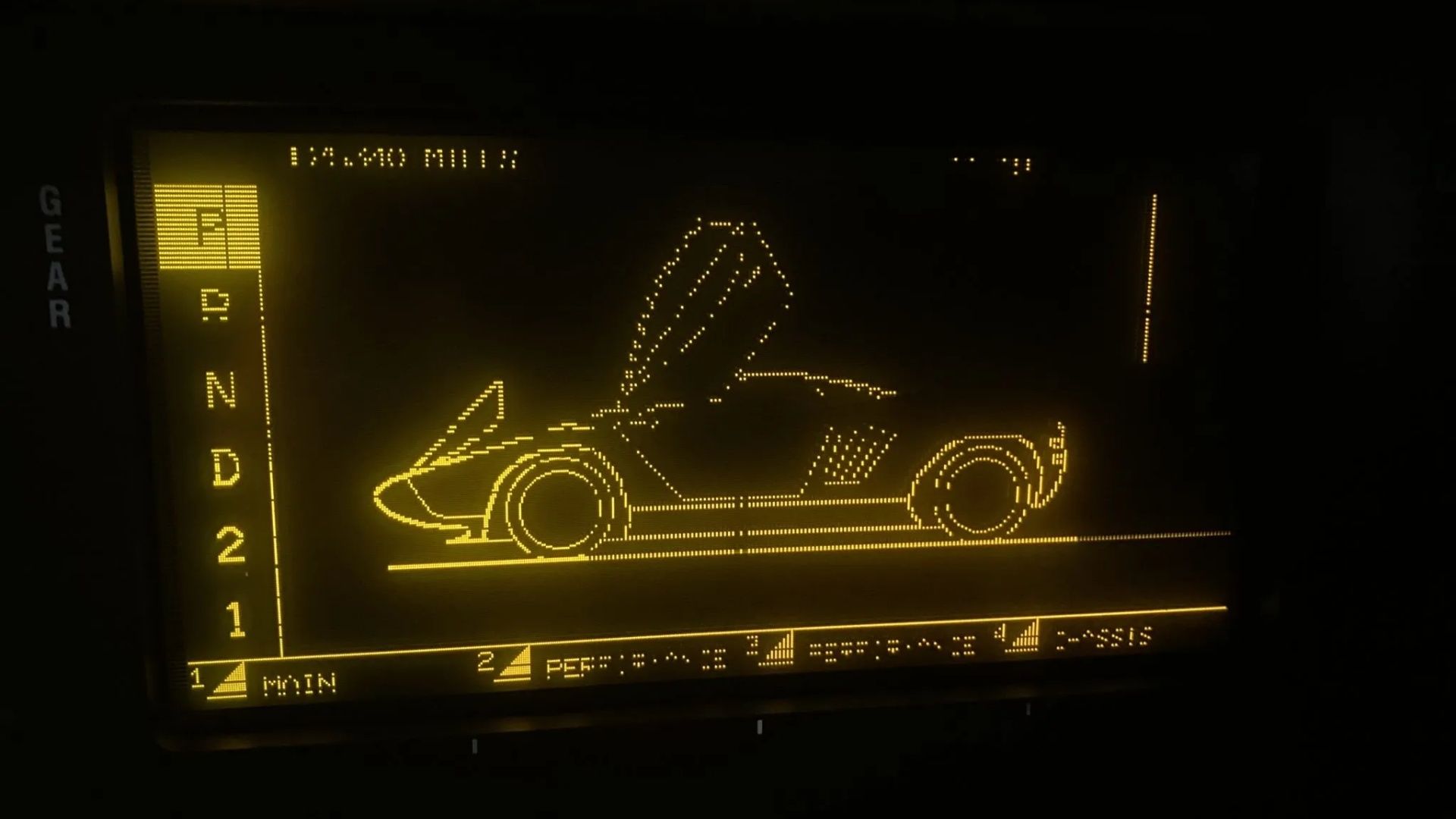 1990 Vector W8 digital screen