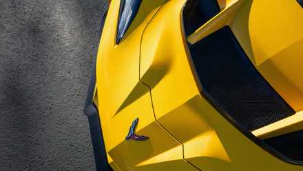 2025 Chevrolet Corvette ZR1 front end painted yellow