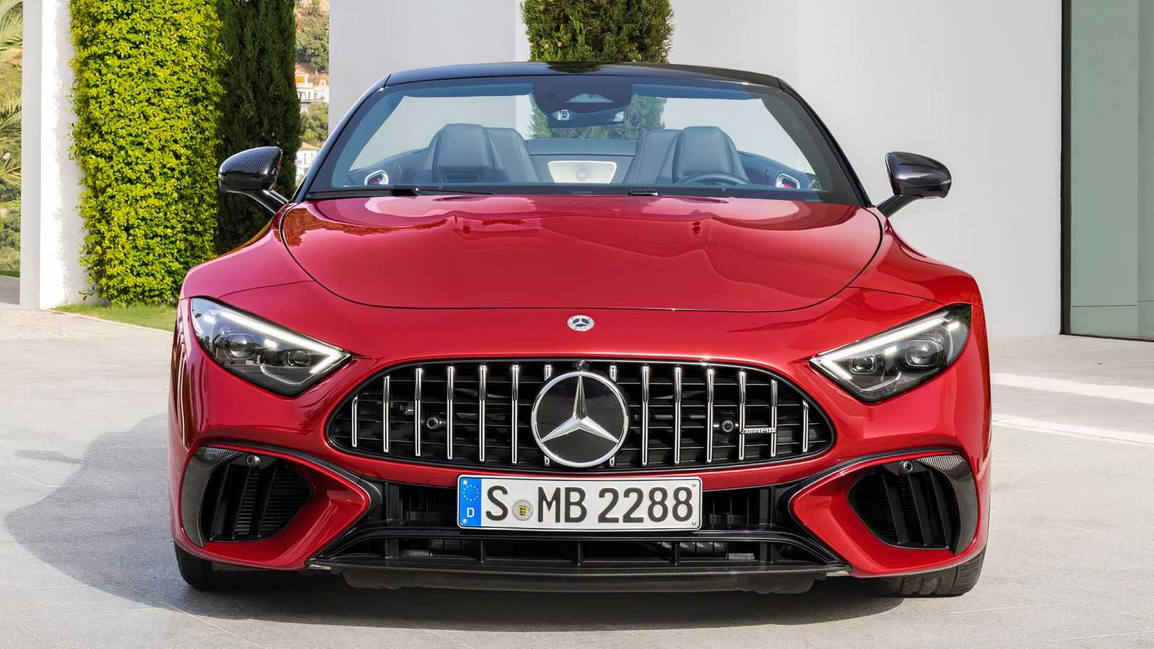2025 Mercedes-AMG SL 63 in red parked on driveway