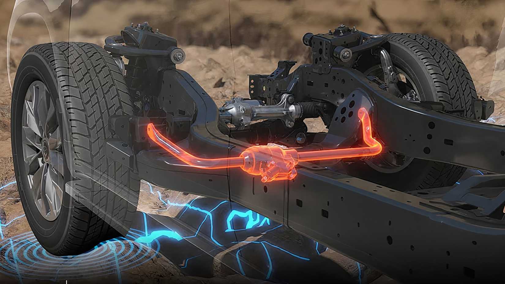 Close-up shot of 2025 Toyota 4Runner SDM and axle