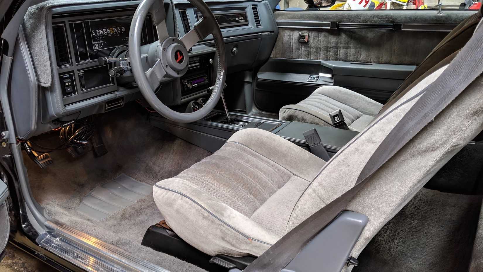 Front seat view of Buick T-Type interior