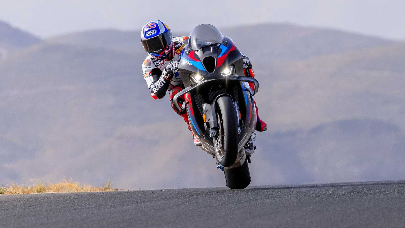 Rider at the track on a 2025 BMW M 1000 RR